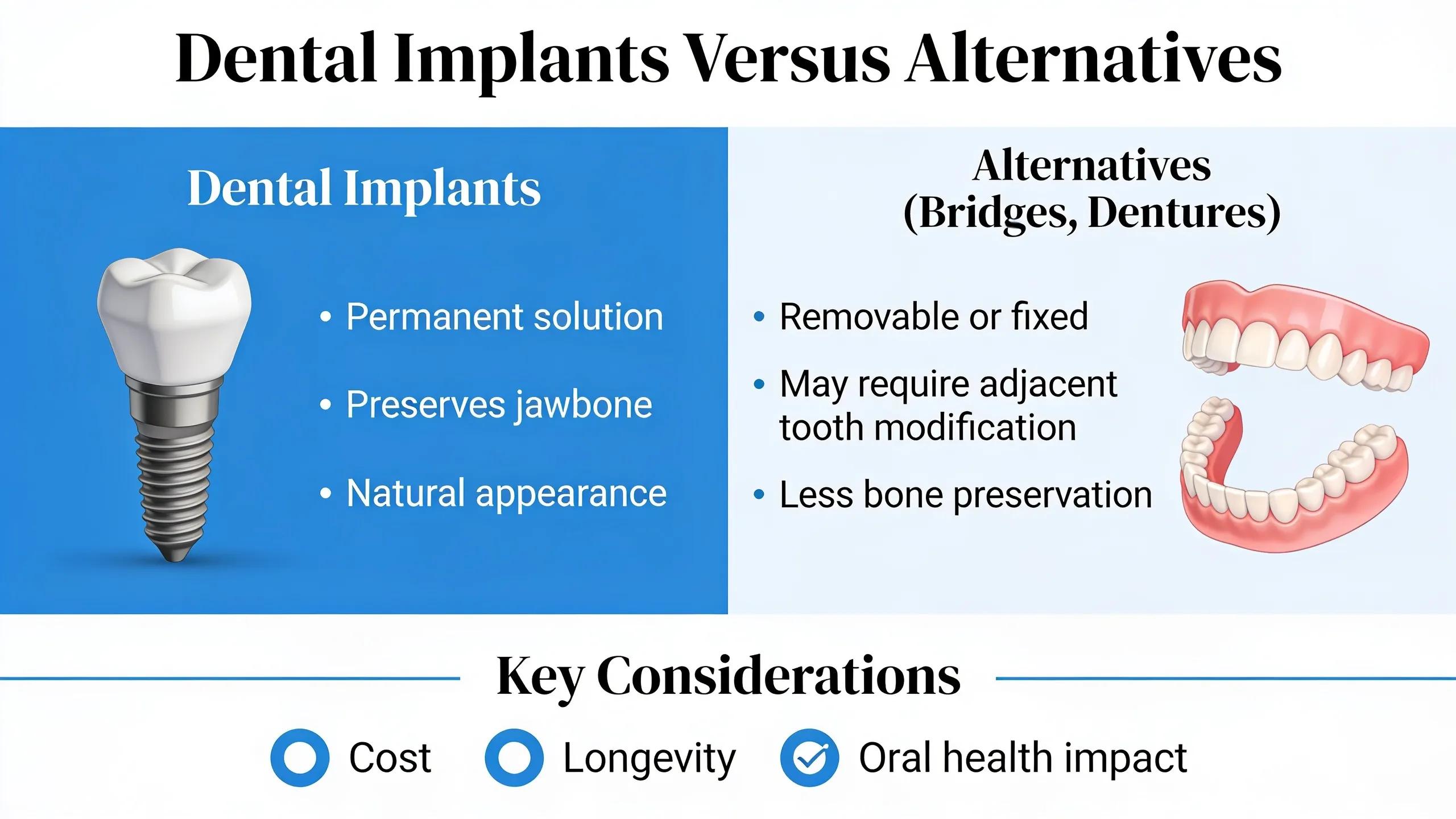 Dental Implants Versus Alternatives