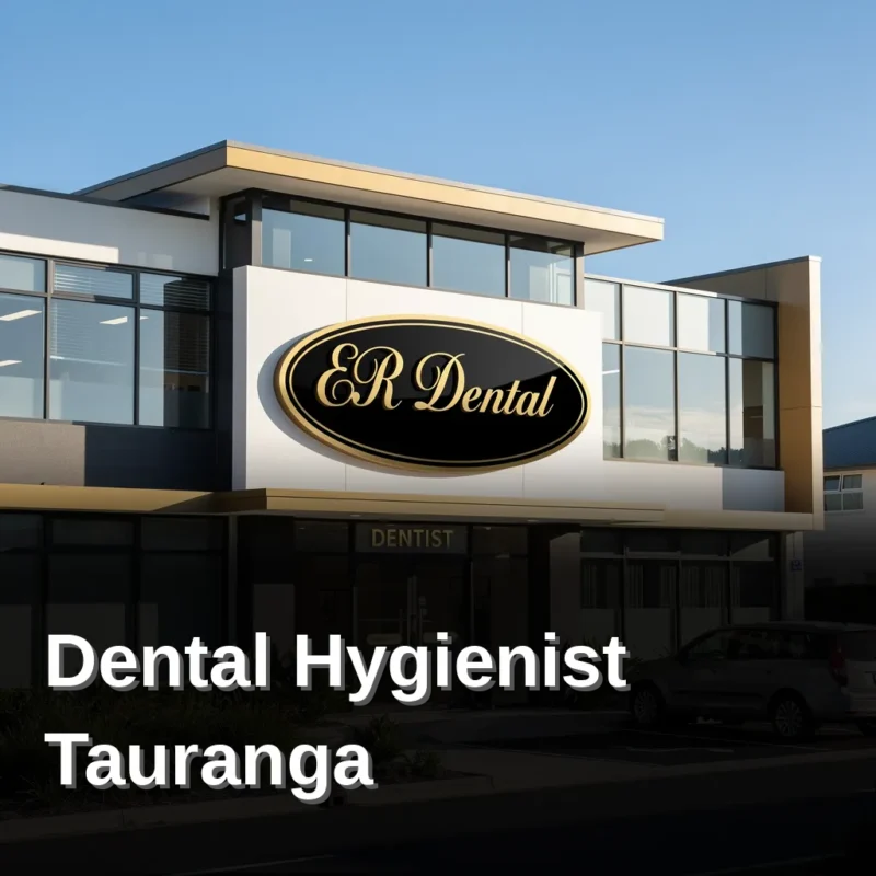 Dental clinic exterior with sign, plants, and parked car